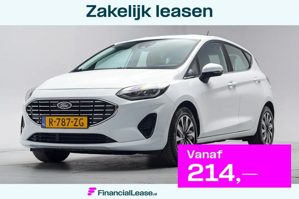 Ford Fiesta 1.0 EcoBoost 95pk Titanium 5-drs Aut. [ Navi Cli, Gebruikt, Wit, Bedrijf, 57 €/maand