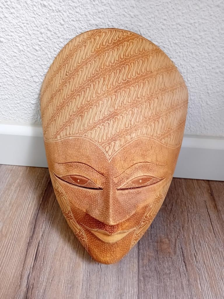 Indonesisch Batik masker, handgemaakt, Ophalen of Verzenden