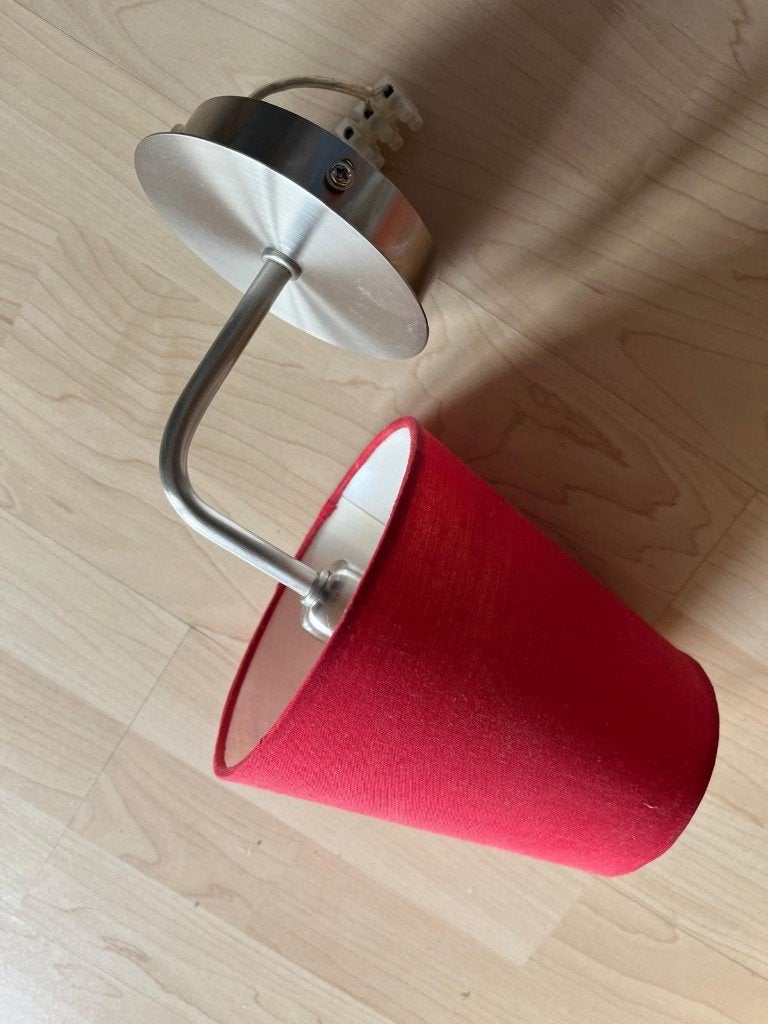 rood wandlampje ca. 30 cm hoog, Ophalen, Rood, E14 (klein), Zo goed als nieuw