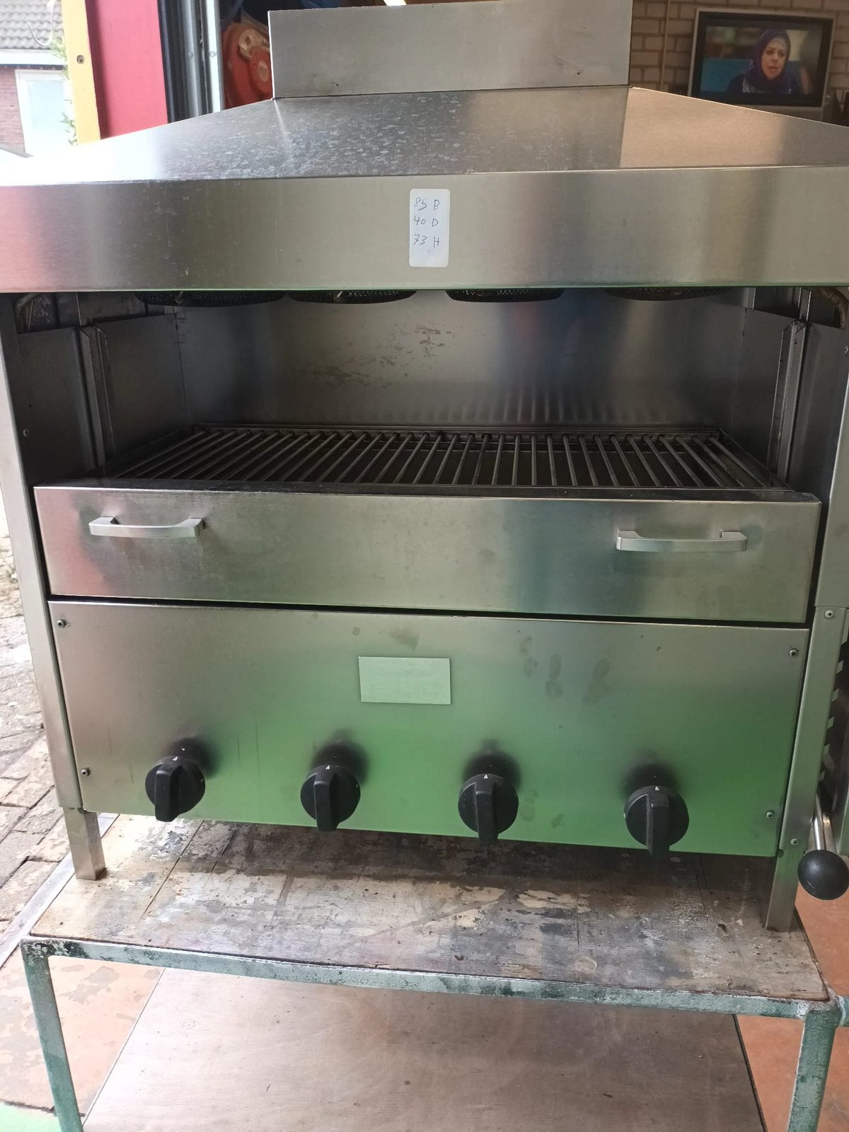 Horeca pita grill pita oven salamander yona 4 branders, Ophalen of Verzenden, Gebruikt, Ovens, Magnetrons en Steamers