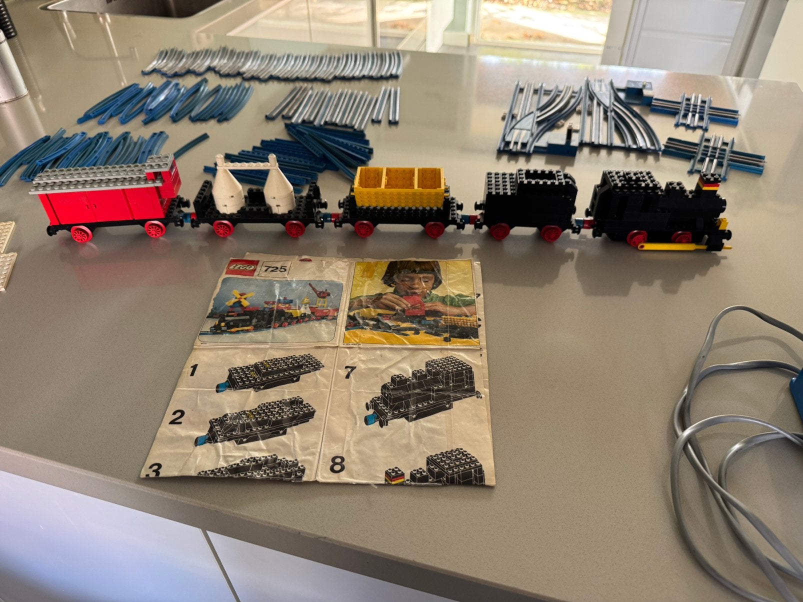 Lego Trein 725 met rails en 12 volt transformator, Ophalen, Gebruikt, Overige thema's, Lego