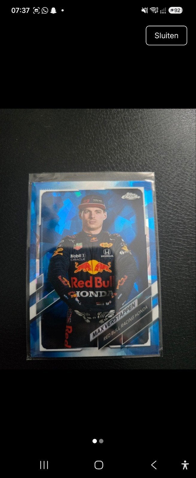 Max Verstappen Topps Chrome Sapphire F1 Kaart, Verzamelen, Ophalen of Verzenden, Zo goed als nieuw, Formule 1