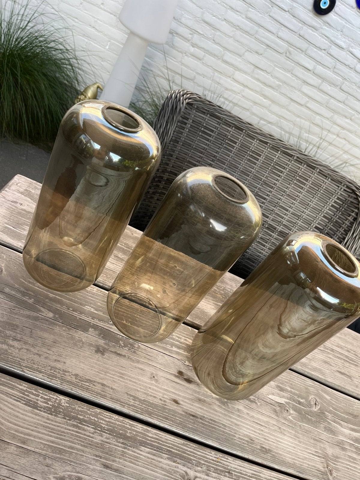 lampenkapjes glas smoke, Ophalen, Zo goed als nieuw, Glas