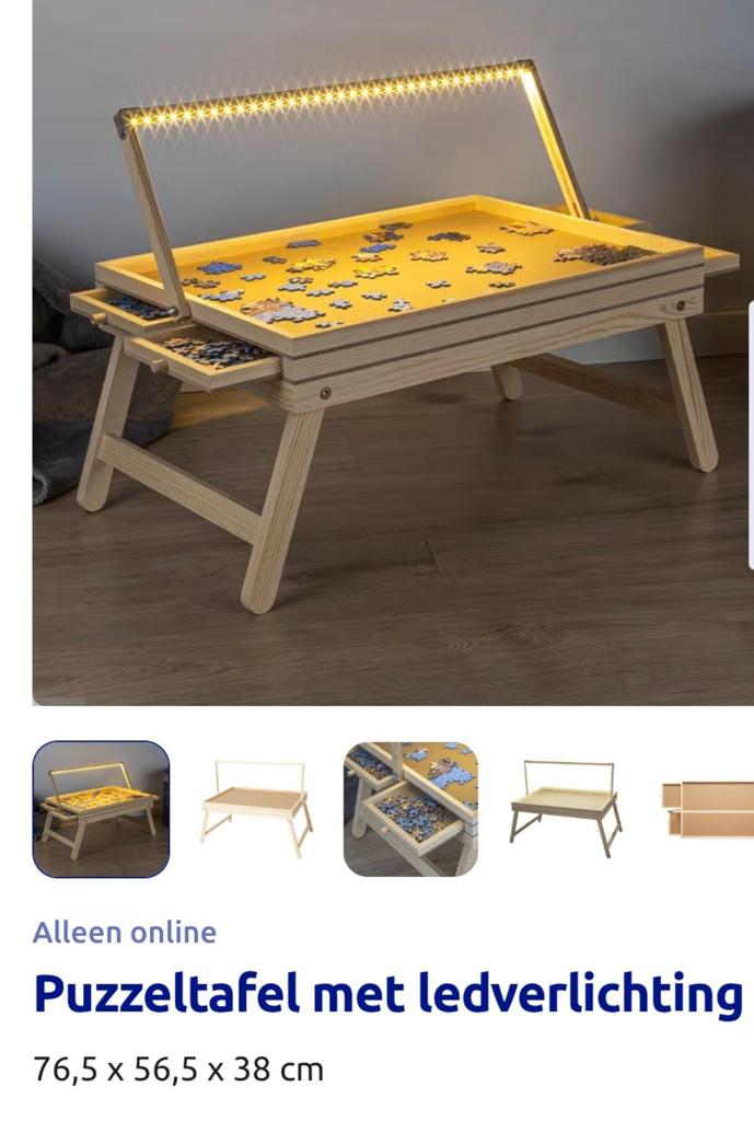 Puzzeltafel met LED-verlichting en opberglades, Hobby en Vrije tijd, Denksport en Puzzels, Ophalen, 500 t/m 1500 stukjes, Nieuw