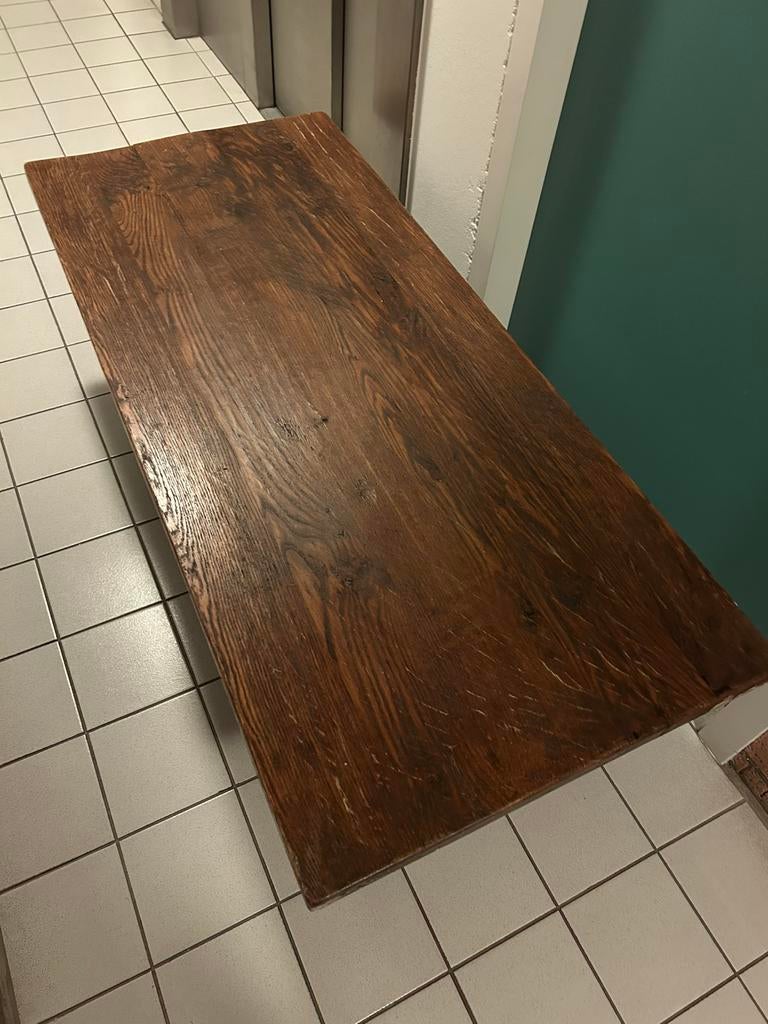 Hand crafted solid wood coffee table, Ophalen, Gebruikt, 100 tot 150 cm, Eikenhout