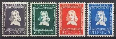 Nederland NVPH nr 578/81 ongebruikt Jan van Riebeeck 1952, Ophalen of Verzenden, Na 1940, Postfris