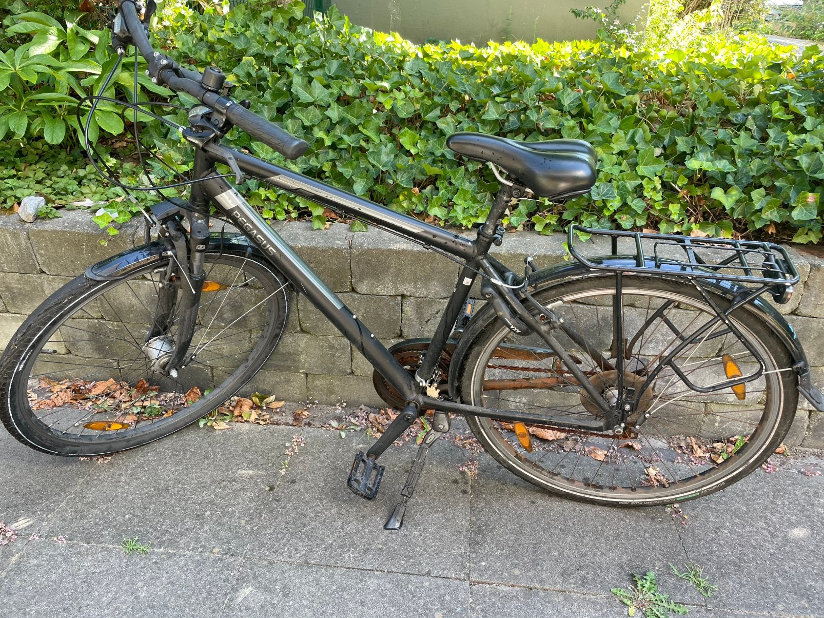 Herenfiets Pegasus Piazza 21V, frame 50 cm, zwart, Gebruikt, Velgrem, Versnellingen, 49 tot 53 cm