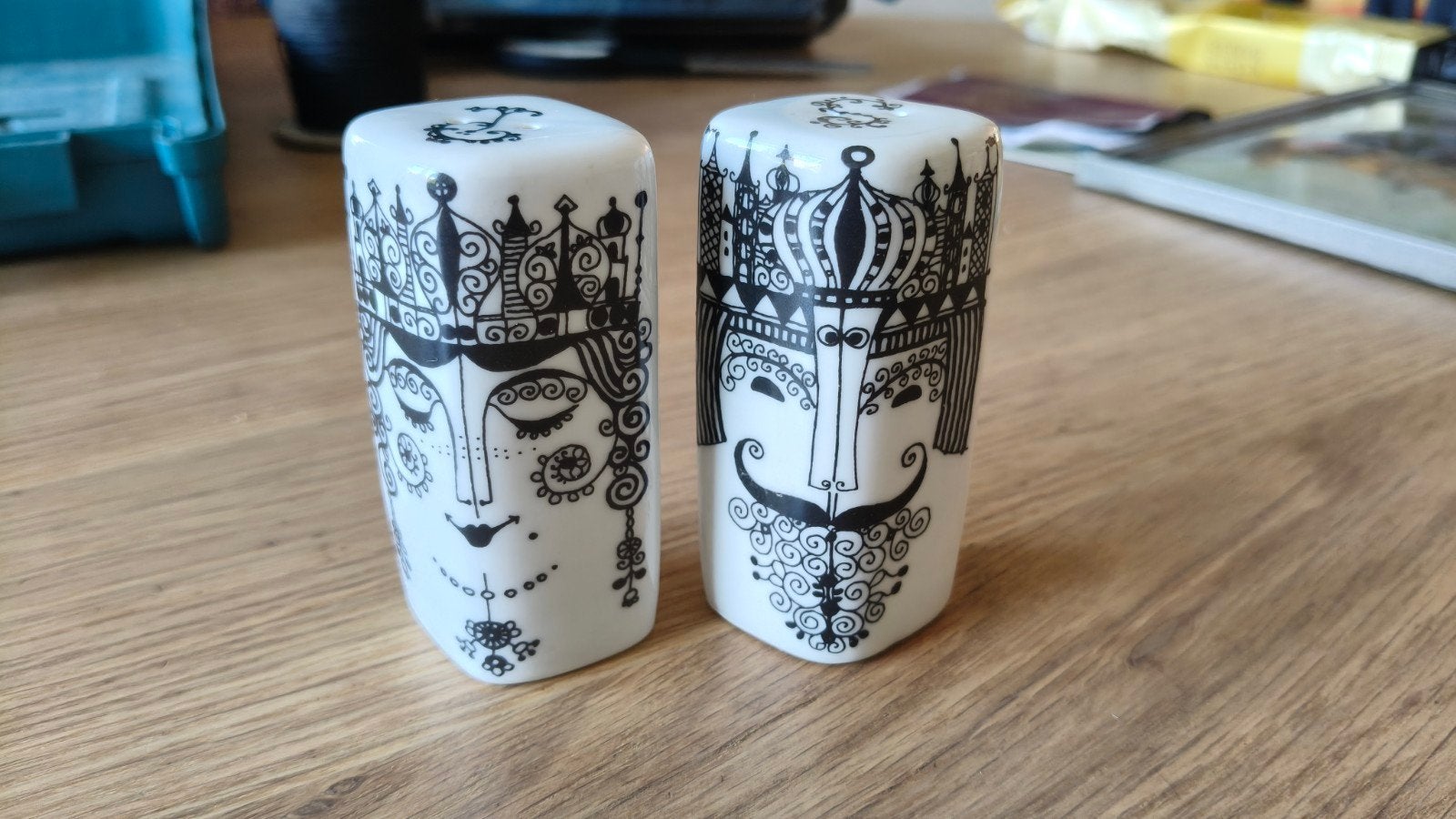 Porsgrund zout- en peperstel Koning & Koningin vintage, Ophalen of Verzenden