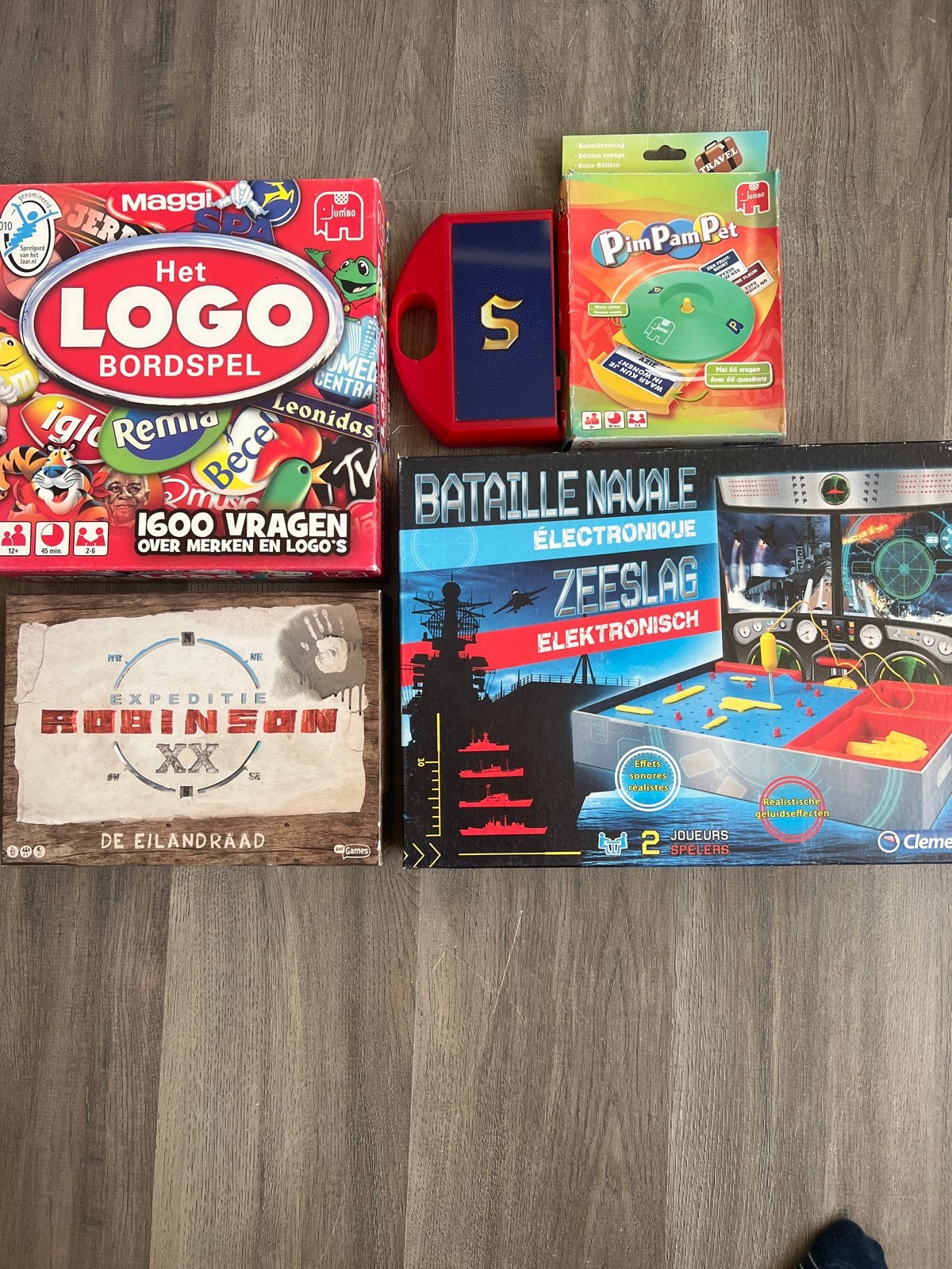 Bordspellen: Het Logo Spel, Expeditie Robinson, Zeeslag, Hobby en Vrije tijd, Een of twee spelers, Ophalen, Gebruikt