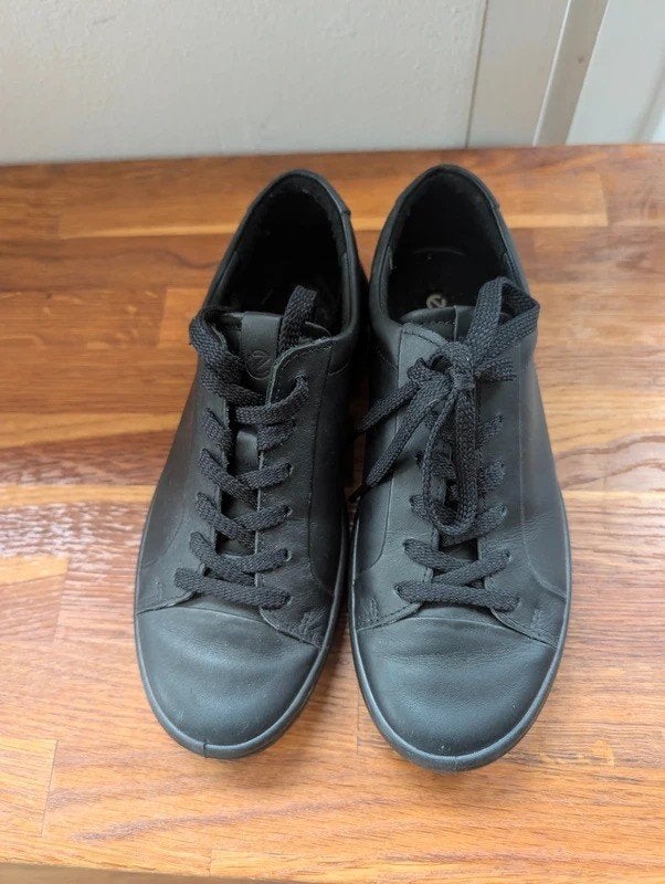ECCO Soft 7 zwarte leren sneakers maat 37, Kleding | Dames, Schoenen, Zwart, Ophalen of Verzenden, Sneakers of Gympen, Zo goed als nieuw