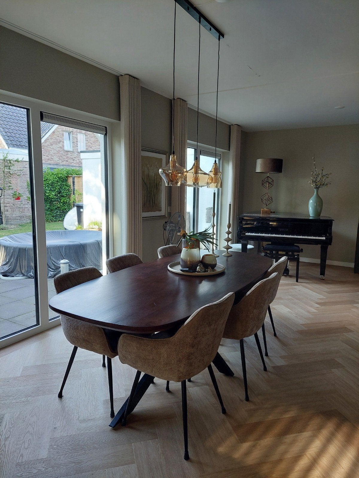 Deens ovaal eettafel met 6 stoelen, Ophalen, Zo goed als nieuw