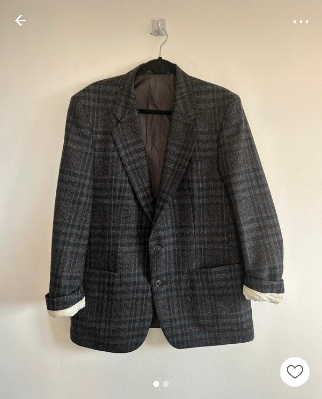 Frans Molenaar vintage heren colbert, met ruit, designerstuk, Ophalen of Verzenden, Zo goed als nieuw, Grijs
