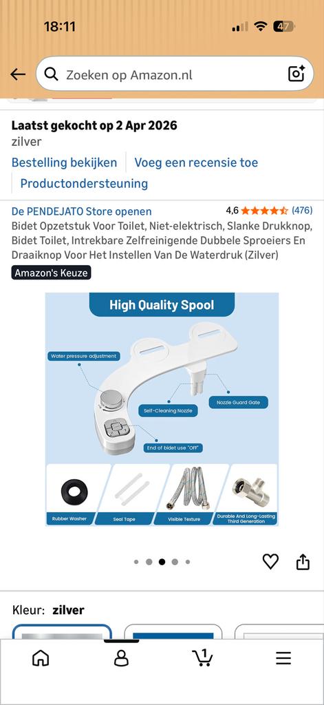 Bidet Opzetstuk voor Toilet - Nieuw in doos, Doe-het-zelf en Verbouw, Sanitair, Ophalen of Verzenden, Nieuw, Toilet