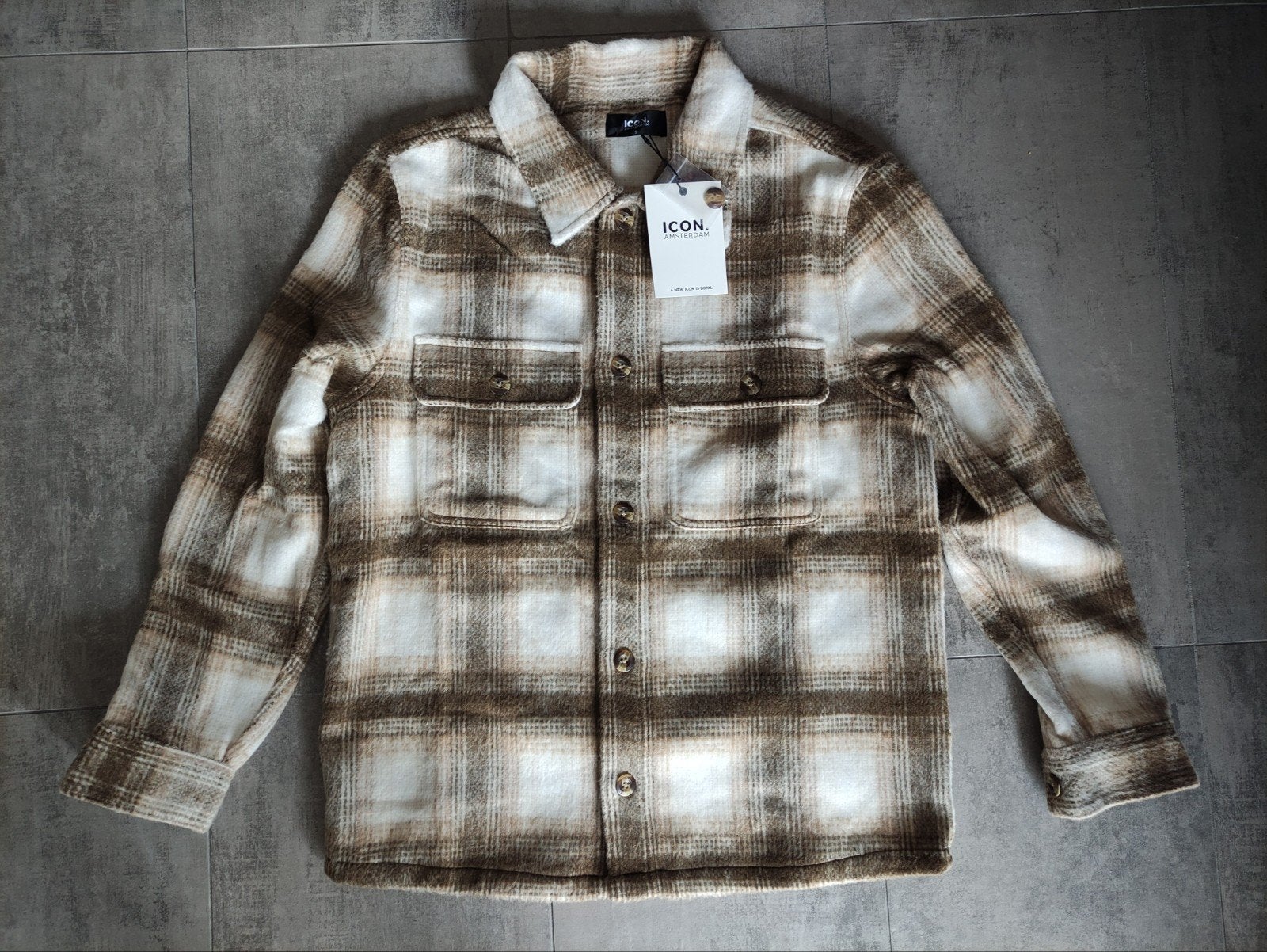 Beige/mocca geruitte overshirt nieuw, Ophalen of Verzenden, Nieuw