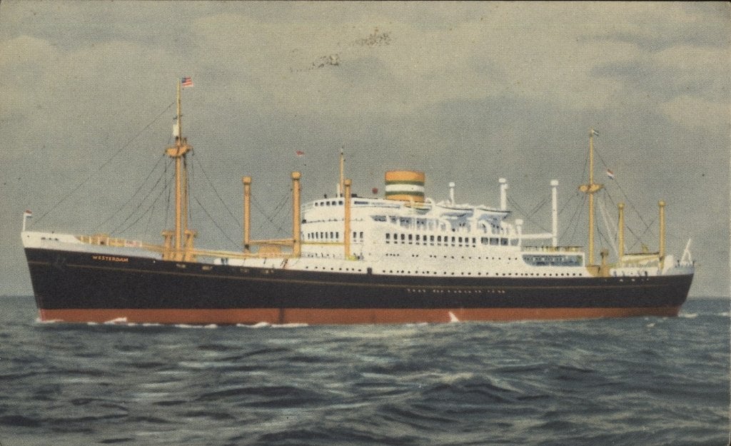 Holland America Line: M.V. Westerdam, Ophalen of Verzenden, 1940 tot 1960, Ongelopen, Zuid-Holland