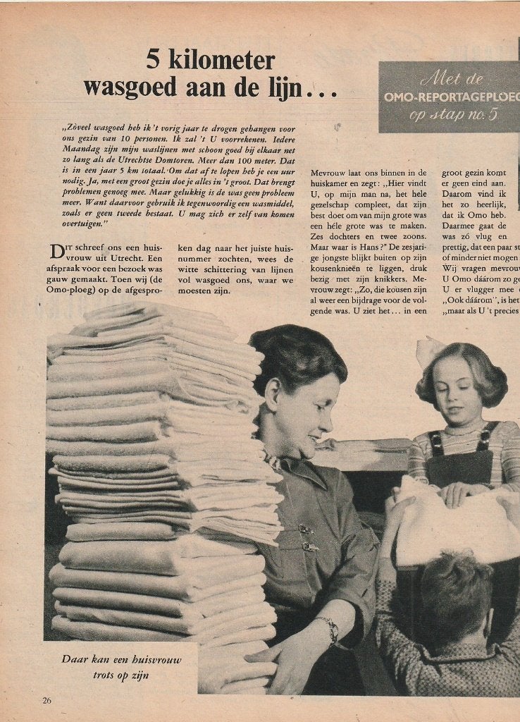 retro reclame 1955 Omo wasmiddel huisvrouw in Utrecht, Verzamelen, Verzenden, Overige typen