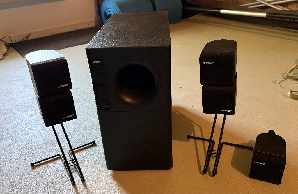 Te koop Bose Acoustimass 6 Home Theater Speaker System, Ophalen, Inclusief standaarden, Gebruikt, 60 tot 120 watt