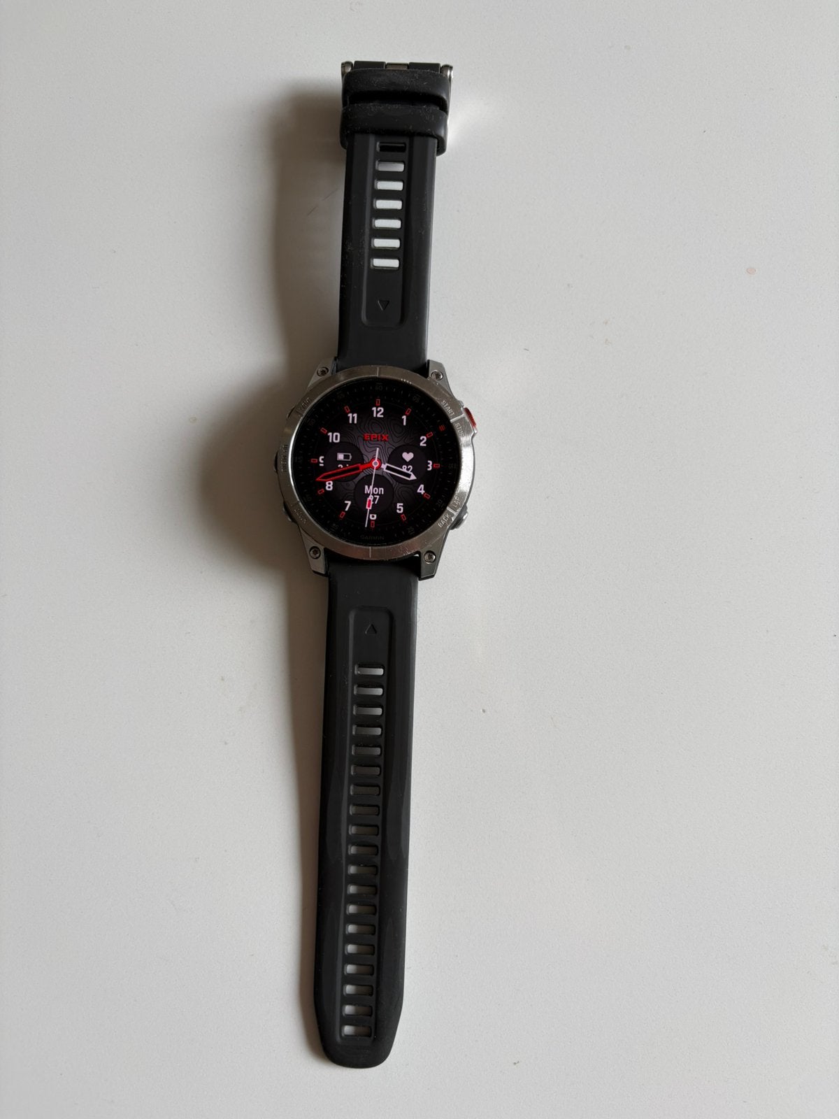 Garmin Epix Gen 2 47mm – AMOLED – compleet met doos & kabel, Zwart, Slaap, Ophalen of Verzenden, Zo goed als nieuw
