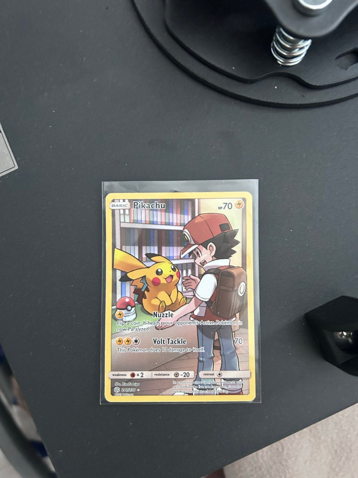 Pikachu & Red Pokémon Kaart - Full Art, Ophalen of Verzenden, Zo goed als nieuw, Losse kaart