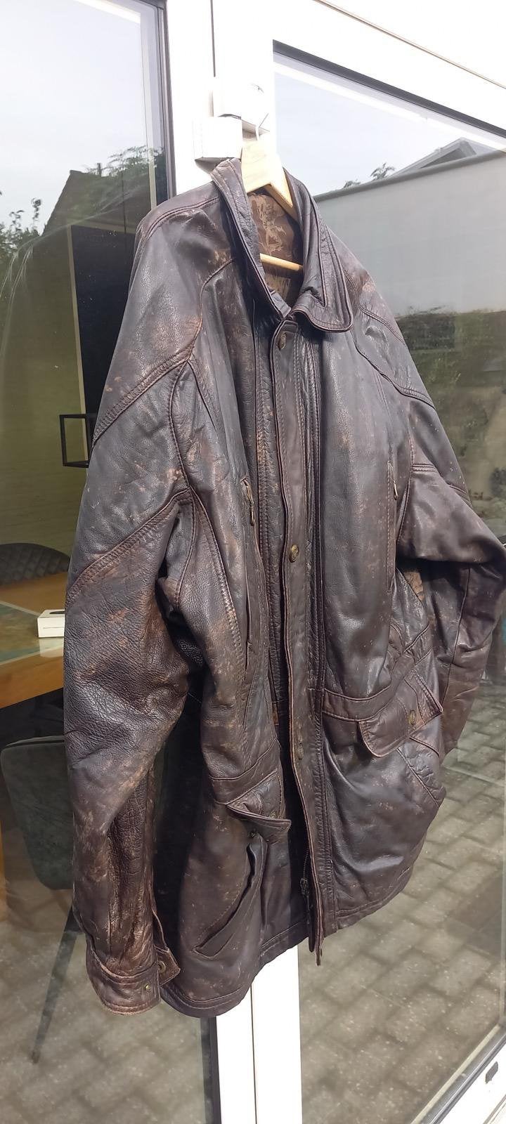Echte lederen jas, maat 60, Kleding | Heren, Jassen | Zomer, Ophalen of Verzenden, Zo goed als nieuw, Overige maten, Bruin
