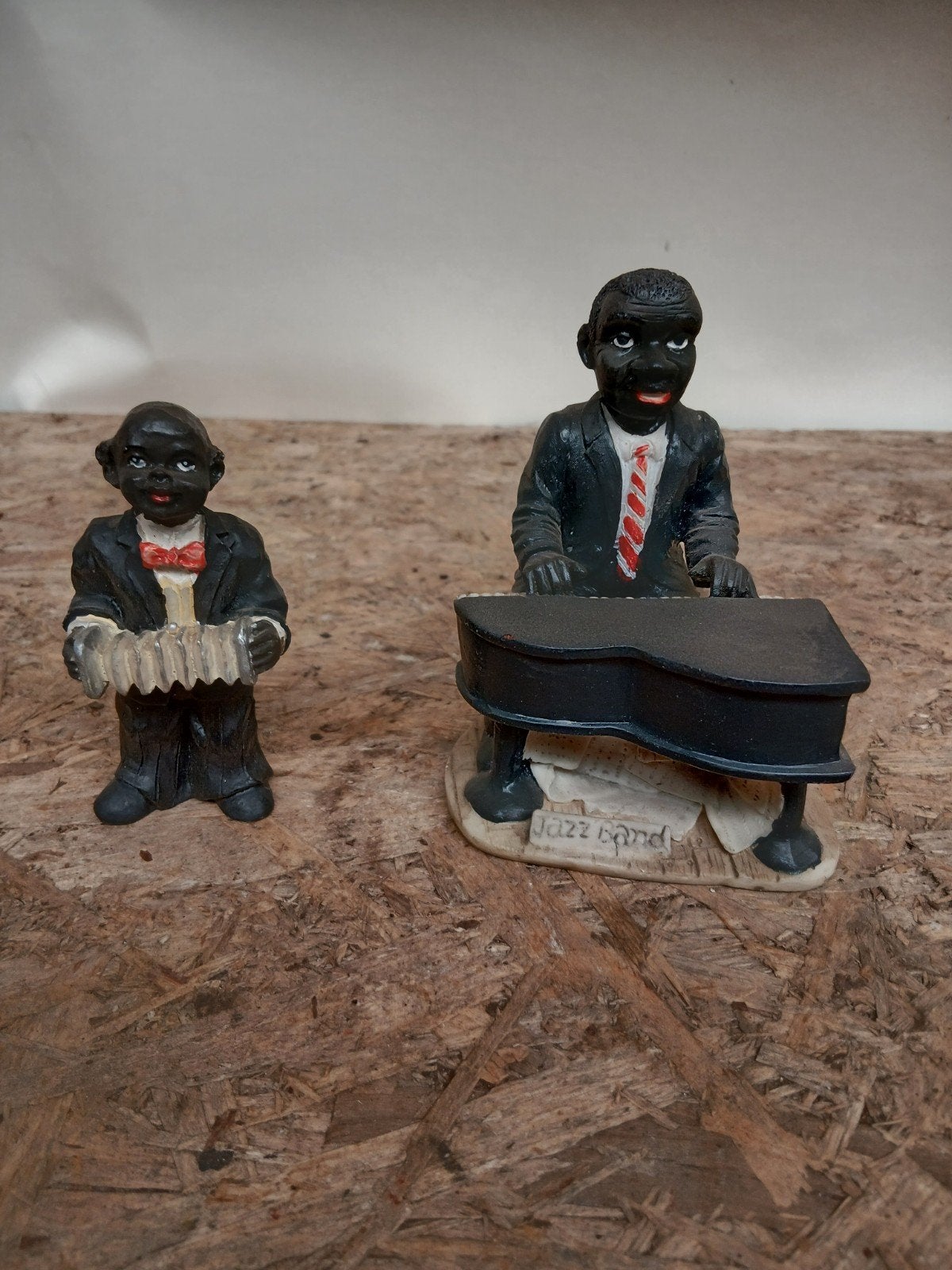 Vintage Jazz Band Beeldjes - Piano en Accordeon Speler, Verzamelen, Ophalen of Verzenden