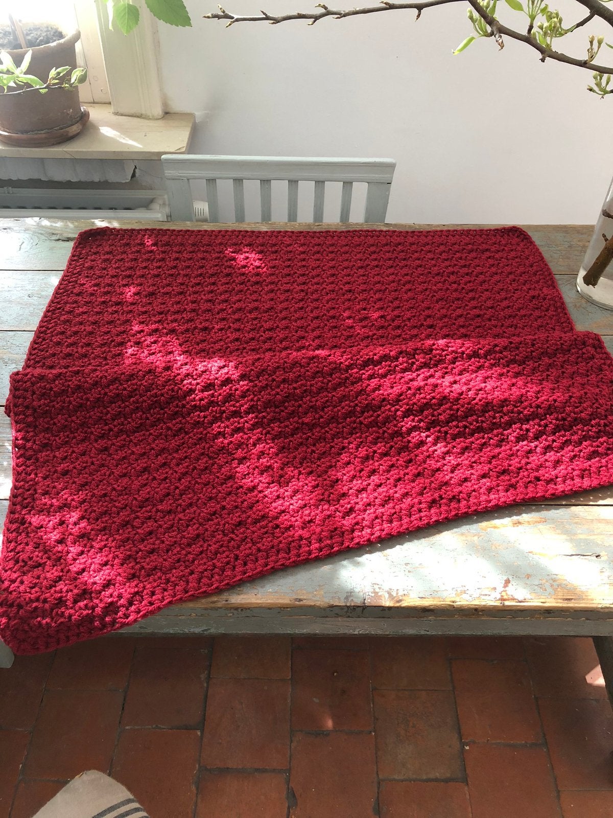 UITVERKOOP! DEKEN BABYDEKEN WOL ROOD WIEG, Nieuw, Ophalen of Verzenden, Handgemaakt, Rood