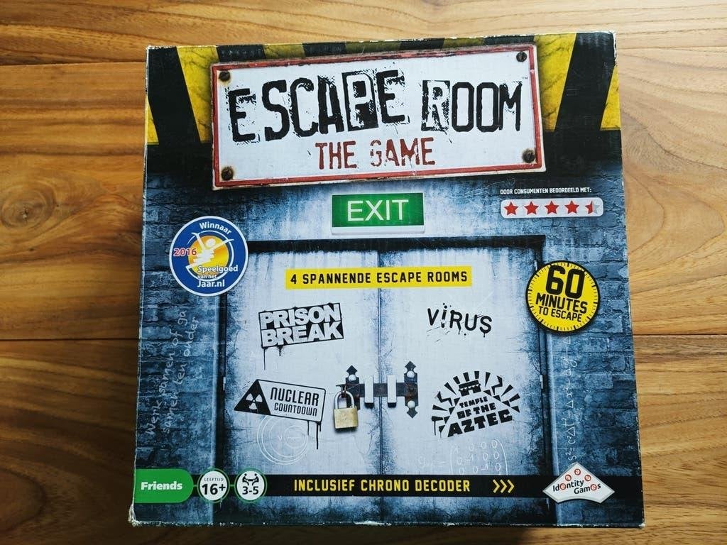 Escape Room The Game met 4 avonturen en Chrono Decoder, Vijf spelers of meer, Ophalen of Verzenden, Zo goed als nieuw, Identity Games