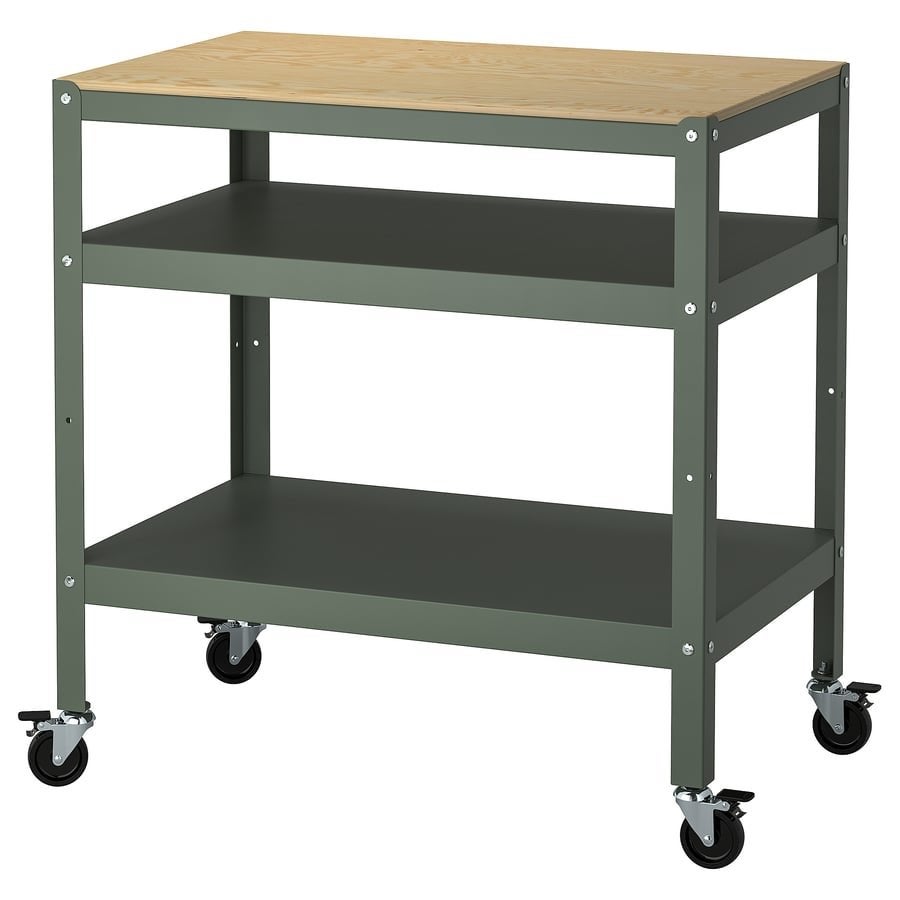 Ikea Bror roltafel 85x55 - Handige werkbank/opbergtafel, Ophalen, Gebruikt, Rechthoekig