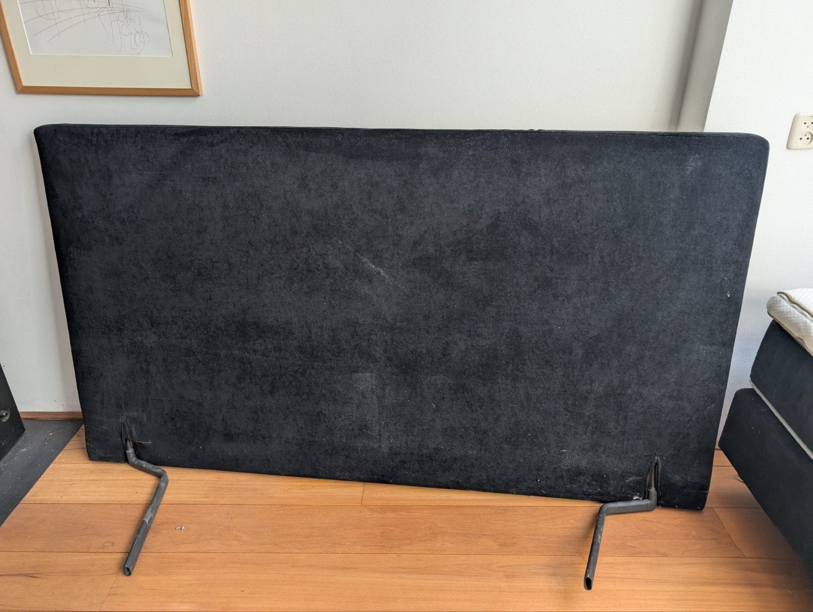 Auping hoofdbord 110x200 - Zwart stof, Huis en Inrichting, Slaapkamer | Bedden, Ophalen, Gebruikt, Eenpersoons, Zwart