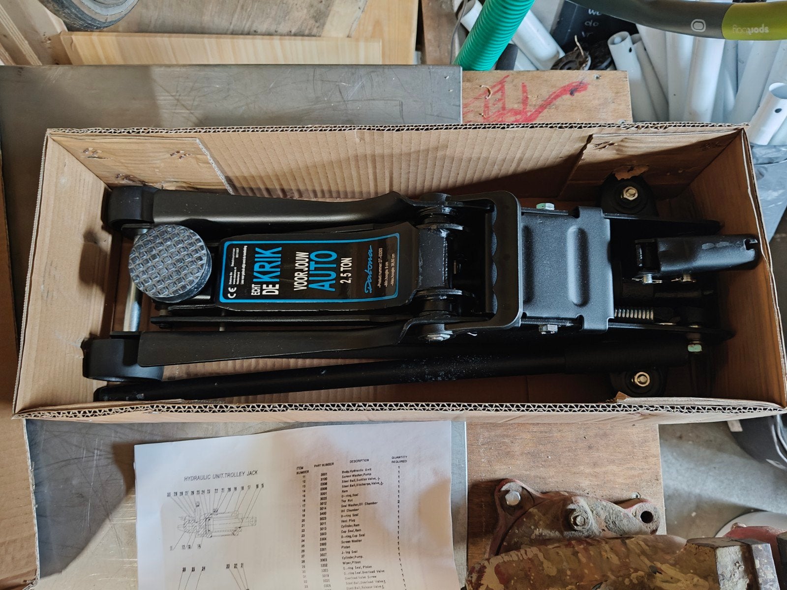 Datona Auto krik 2.5 ton, Auto diversen, Krikken, Ophalen of Verzenden, Nieuw, Manueel, Garagekrik