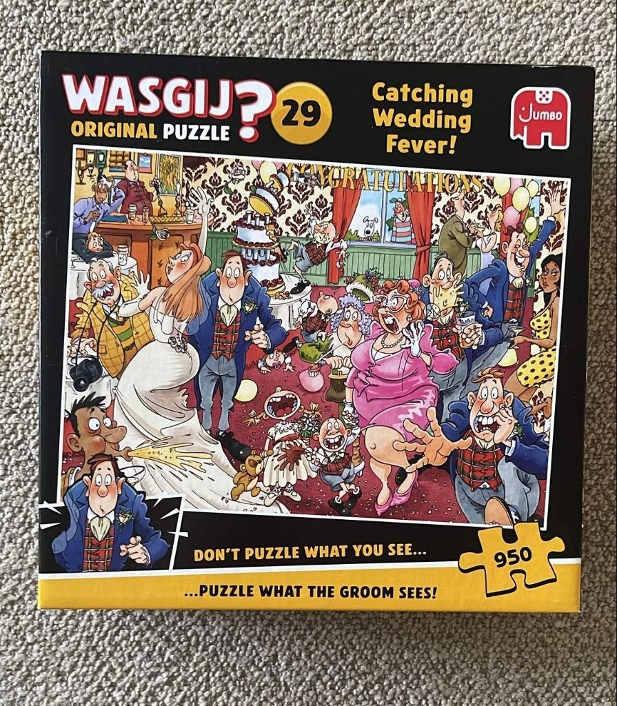 Puzzel Wasgij 950 stukjes, Ophalen of Verzenden, 500 t/m 1500 stukjes, Gebruikt, Legpuzzel
