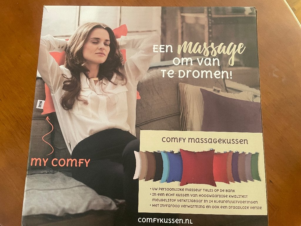 Kussen met massage element, merk COMFY, Overige merken, Afneembare hoes, Vierkant, Nieuw