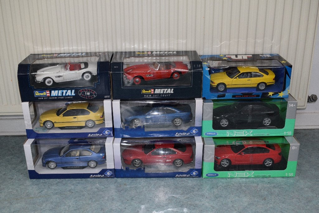 9 miniatuur auto's BMW 1:18 nieuw, Ophalen of Verzenden, Nieuw, Solido