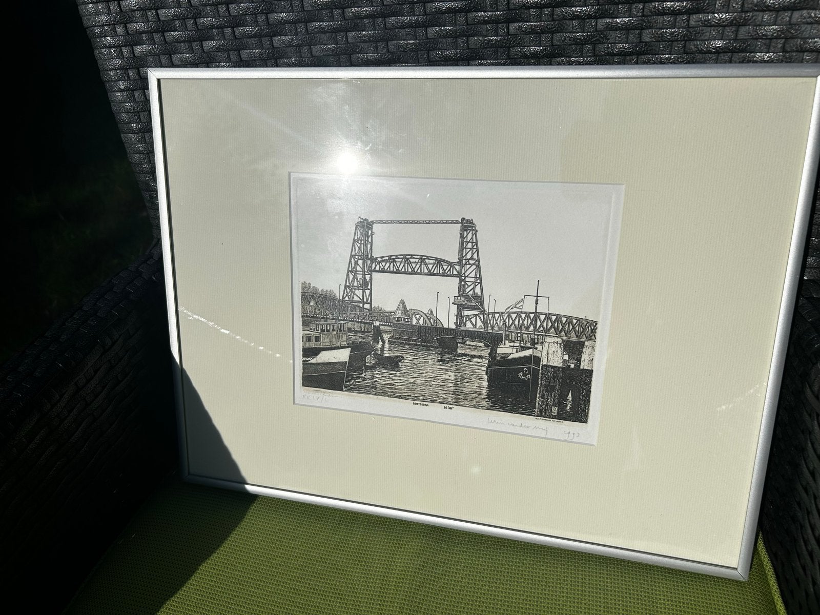 Ets Hefbrug Rotterdam - wim van der Meij (1993), Stadsgezicht, Ophalen of Verzenden, 1950 - 1999, Genummerd