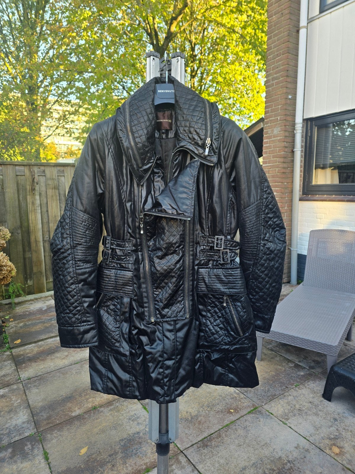 Creenstone stoere zwarte winterjas jas maat 44, Kleding | Dames, Zwart, Creenstone, Maat 42/44 (L), Ophalen of Verzenden