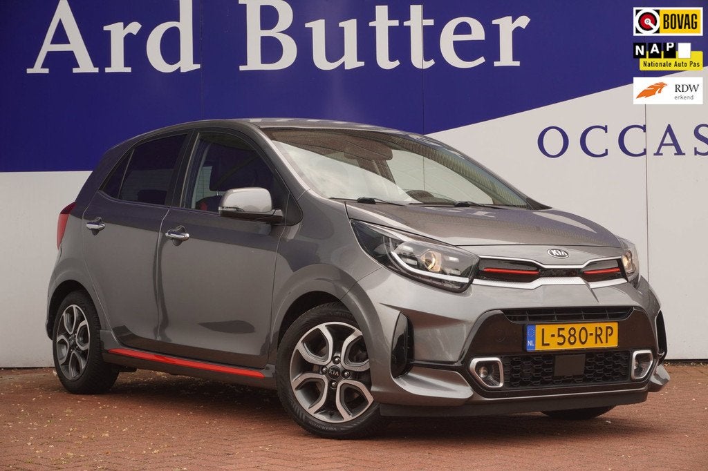 Kia Picanto 1.0 DPi GT-Line+Volleder+Full-Navigatie+ecc+crui, Auto's, Kia, Bedrijf, Te koop, Picanto, ABS, Achteruitrijcamera