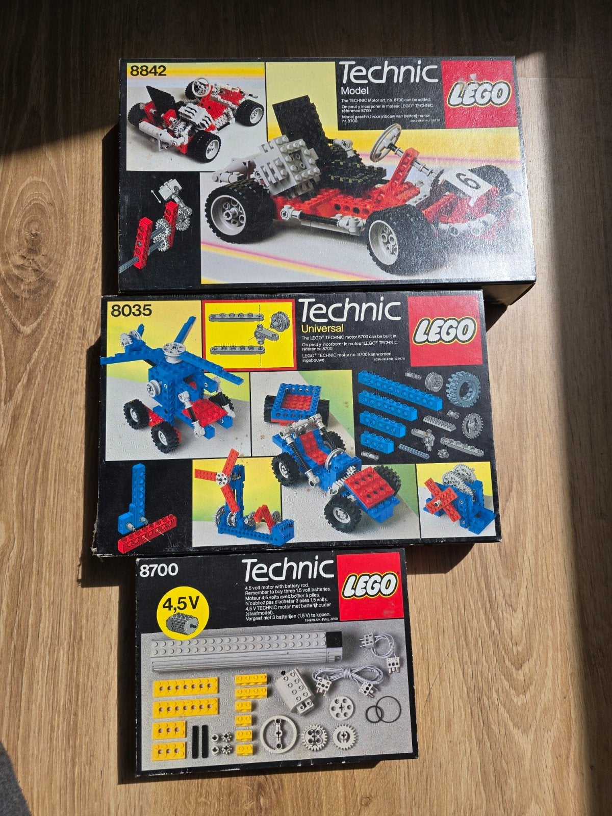 Vintage LEGO Technic sets: 8035, 8700, 8842 - Compleet m/ do, Kinderen en Baby's, Speelgoed | Duplo en Lego, Gebruikt, Lego, Compleet