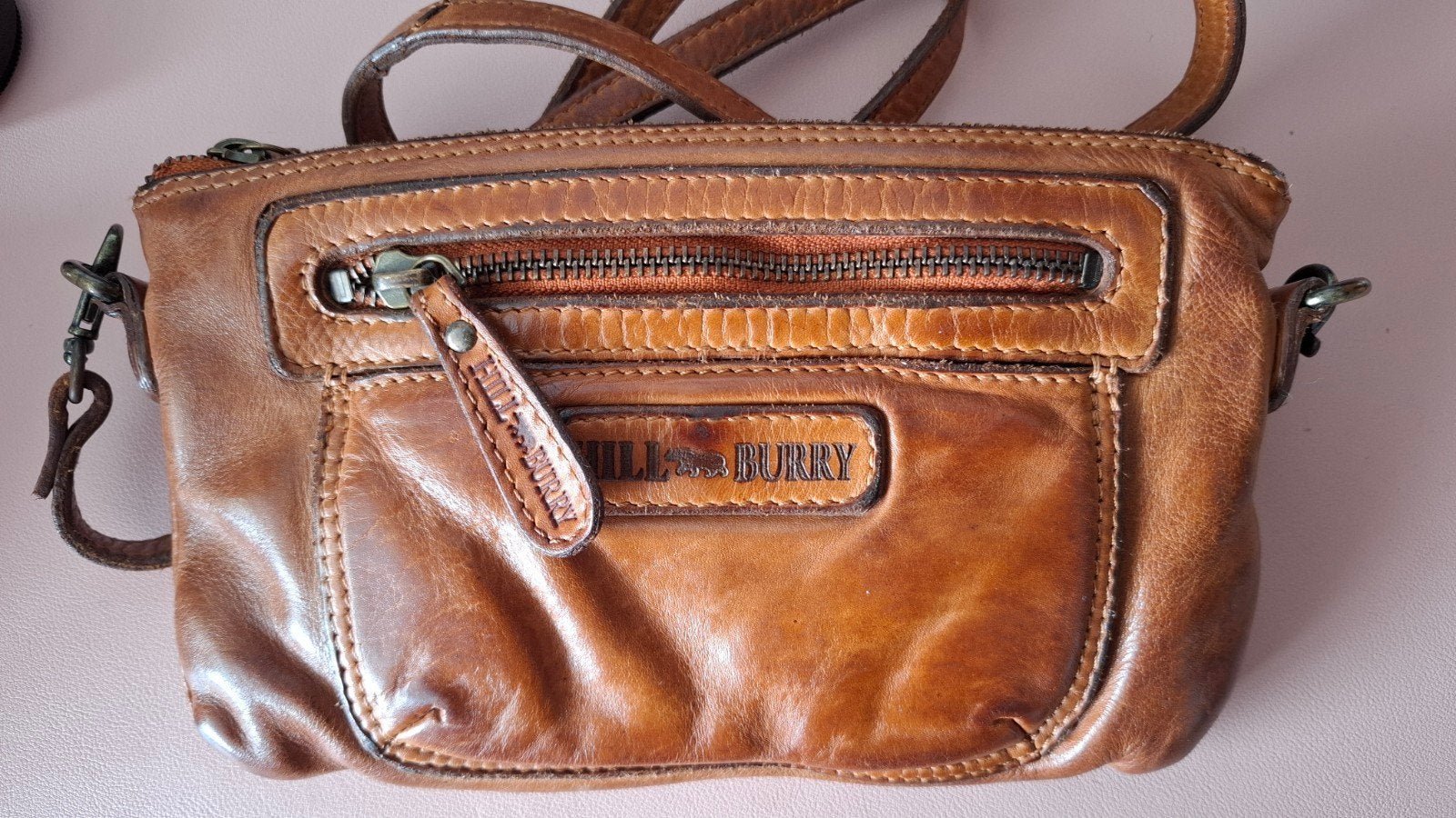 Hillbury lederen tas  - nieuw, 40 tot 60 cm, Bruin, Ophalen of Verzenden, Nieuw