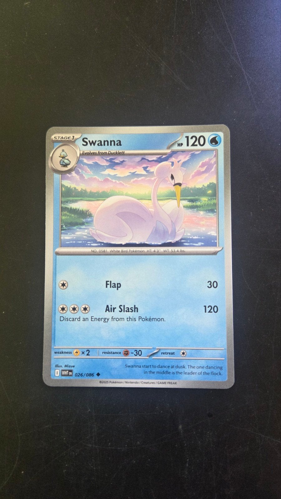Swanna 026/086 - White Flare Pokémon Kaart, Verzenden, Zo goed als nieuw, Losse kaart