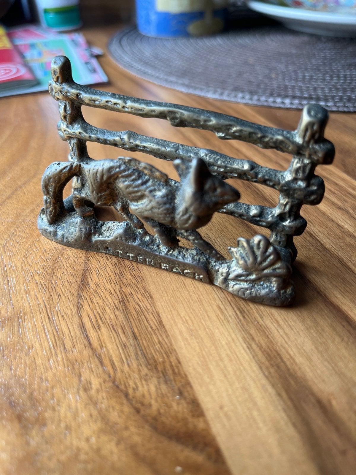 Vintage bronzen vossenbeeldje 'LETTERBACH', Ophalen of Verzenden