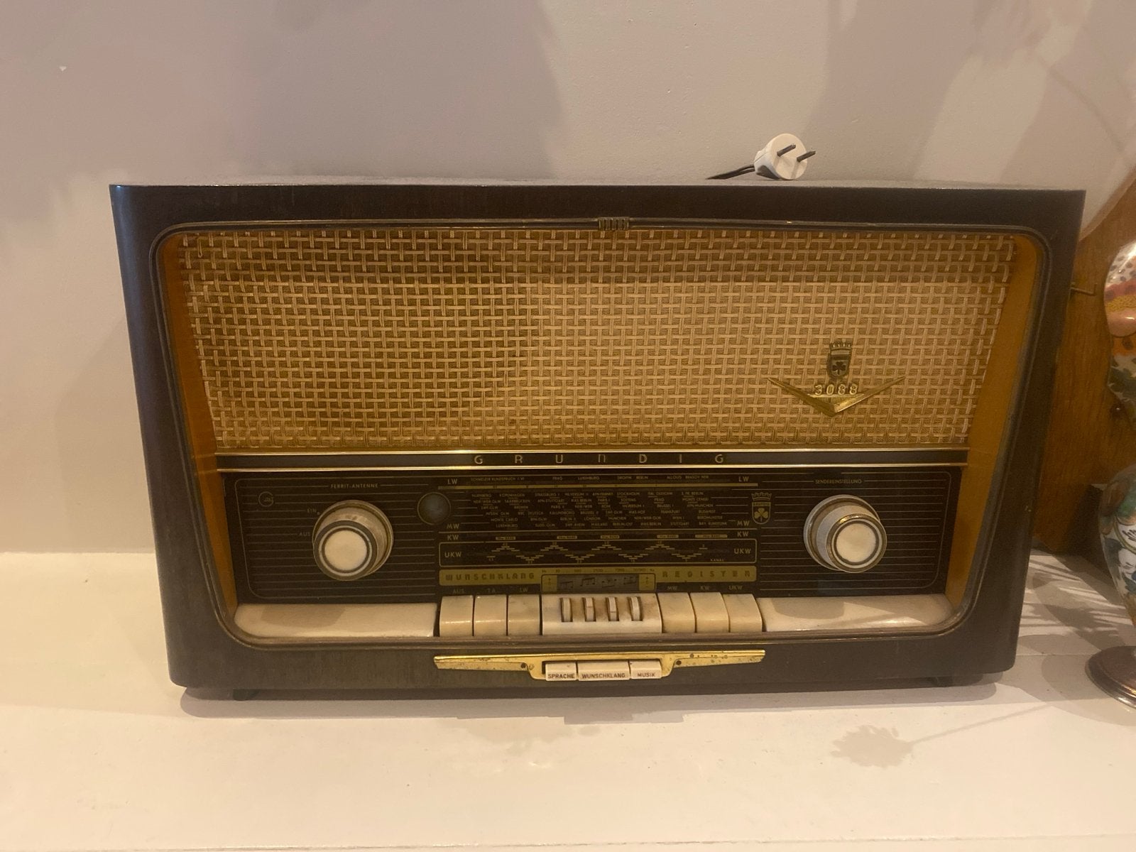 Vintage Grundig Radio Type 3088 - Klassieke Buizenradio, Audio, Tv en Foto, Ophalen of Verzenden, Gebruikt, Radio