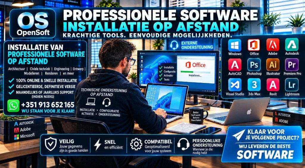 💻 PROFESSIONELE SOFTWARE OP AFSTAND INSTALLEREN, Ophalen of Verzenden, Nieuw, Word, Windows