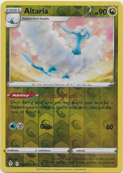 Evolving Skies,  Altaria [reverse] 106/203, Hobby en Vrije tijd, Verzamelkaartspellen | Pokémon, Verzenden, Nieuw, Losse kaart
