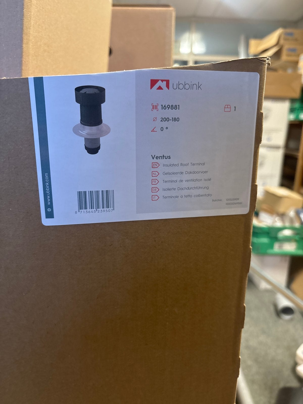 Ubbink Ventus Geïsoleerde Dakdoorvoer Ø 200-180, Ophalen, Nieuw, Ventilator en Afzuiger