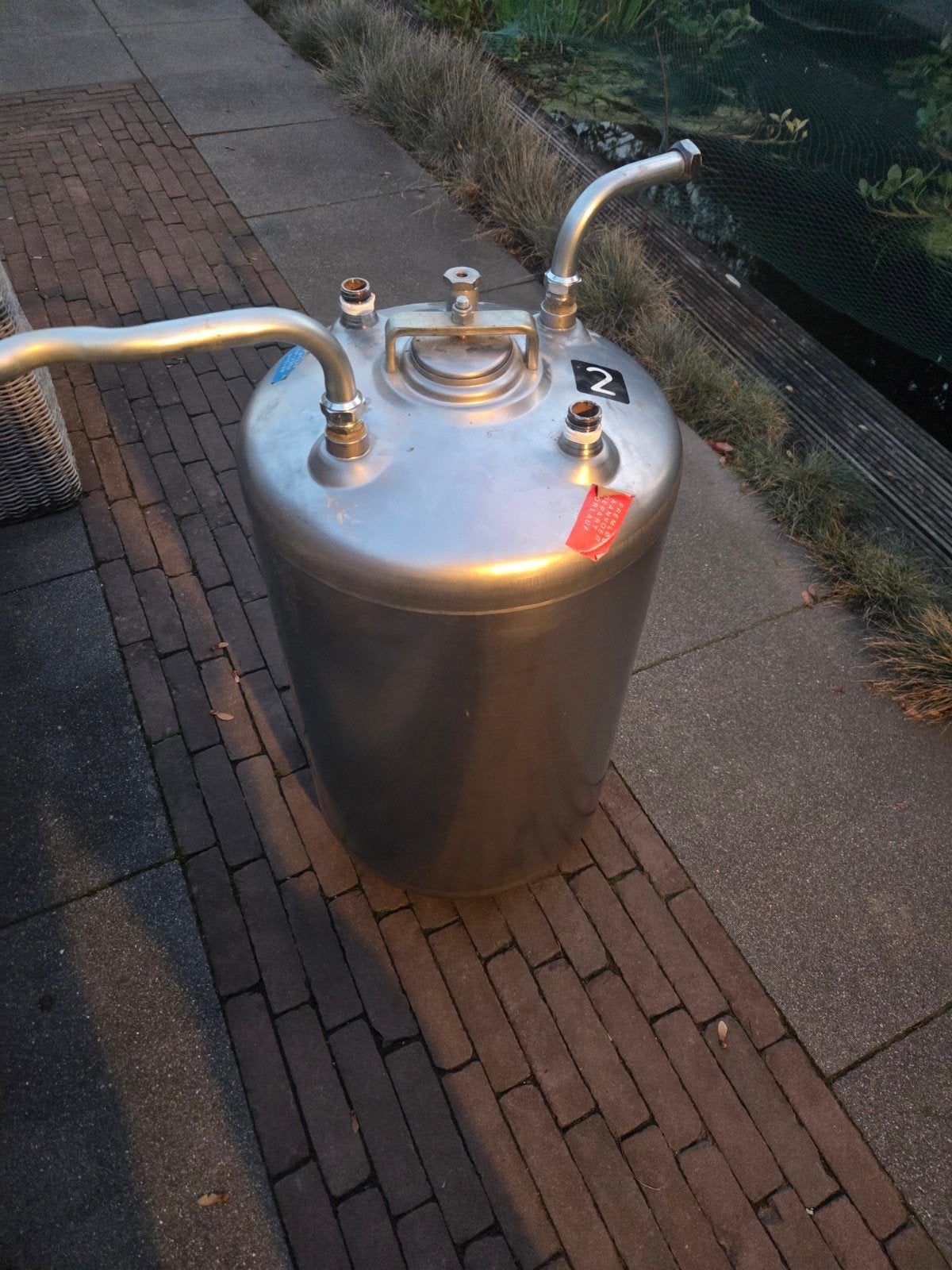 Roestvrijstalen drukvat met handvat, Ophalen, Gebruikt