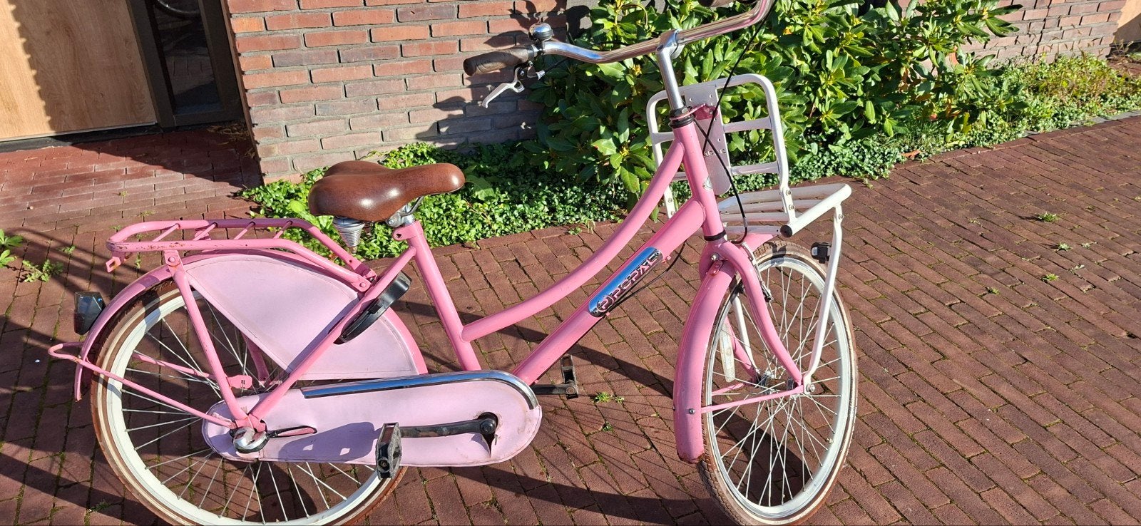 Popal meisjesfiets met voordrager, Terugtraprem, Gebruikt, Versnellingen, 50 tot 53 cm