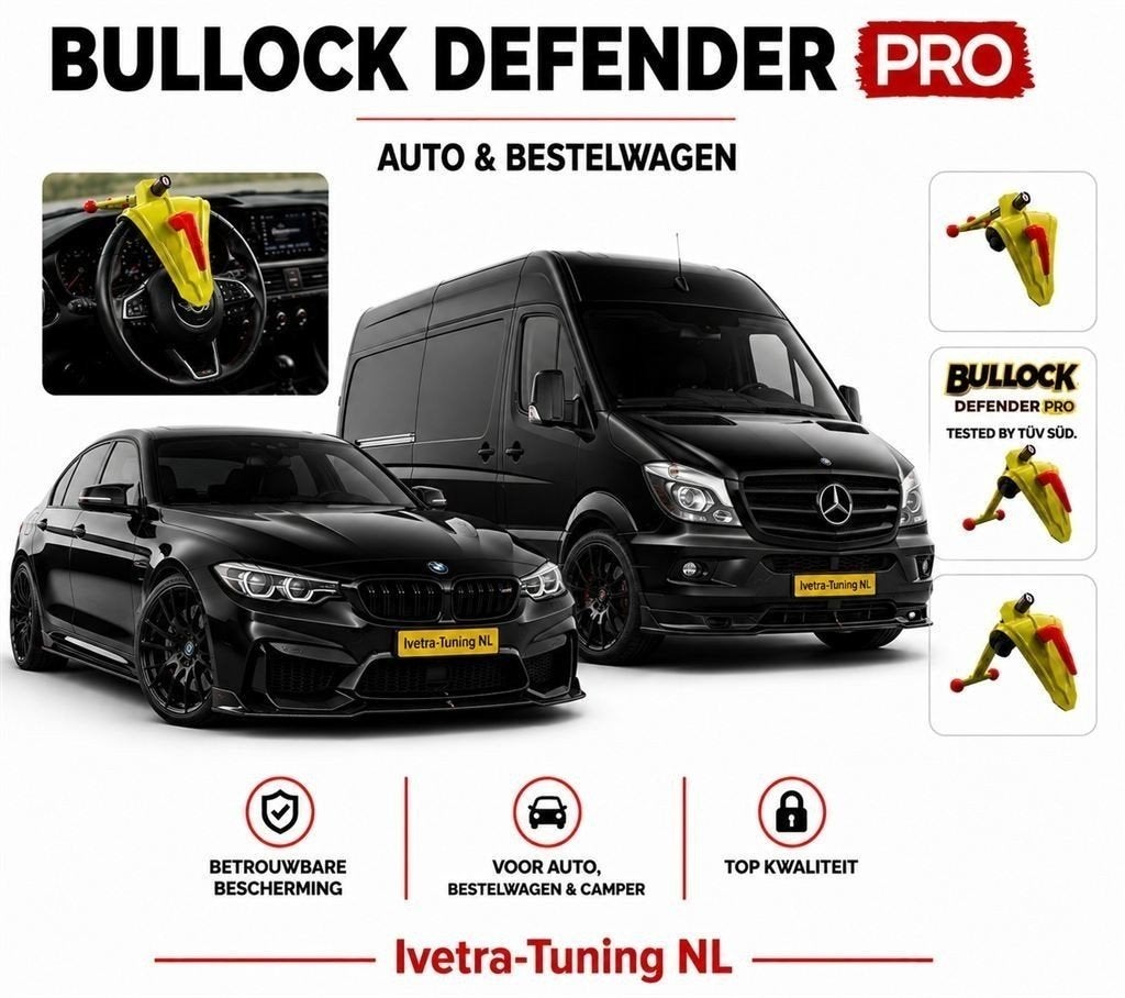Bullock Defender | Stuurslot Auto | Stuurslot Bestelwagen, Info@ivetra-tuning.nl  |  www.ivetra-tuning.nl, Ophalen of Verzenden