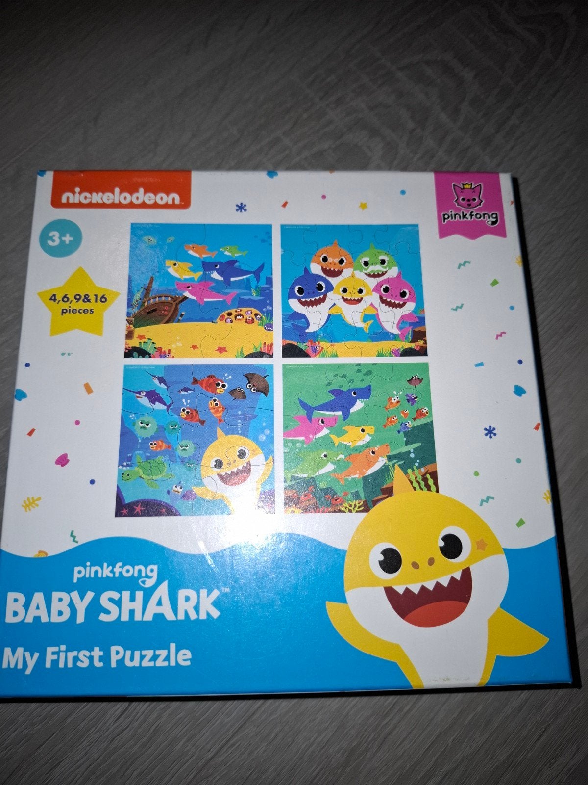 Baby Shark Mijn Eerste Puzzel (4, 6, 9 & 16 stukjes), Ophalen of Verzenden, 10 tot 50 stukjes, Zo goed als nieuw, 2 tot 4 jaar