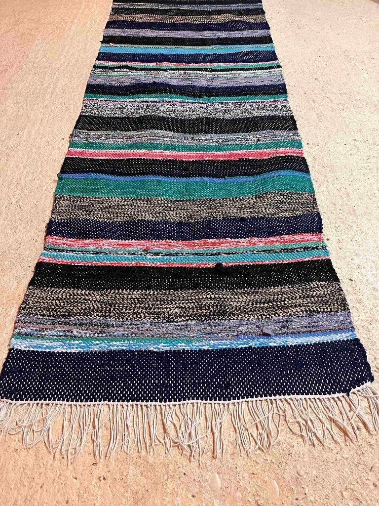 Kleed vloerkleed recycle geweven stof banen 189/67 cm, Huis en Inrichting, Gebruikt, Etten-Leur, DJT@dejuistetoon.eu, Overige kleuren