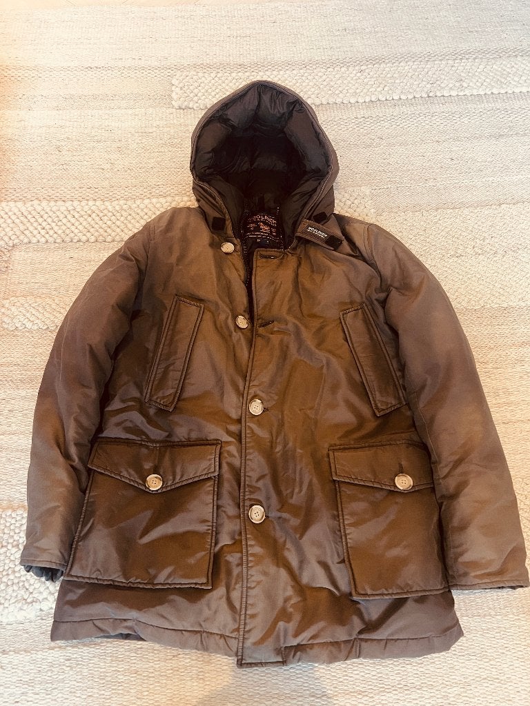 Woolrich Parka heren L/M – unieke glans, prima staat, Maat 52/54 (L), Ophalen of Verzenden, Zo goed als nieuw, Grijs